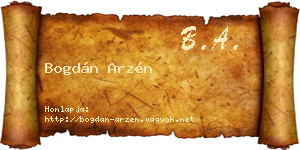 Bogdán Arzén névjegykártya